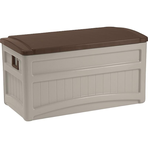 Suncast Deck Box, 46 in W, 22 in D, 23 in H, Resin, Light Taupe DB8000B